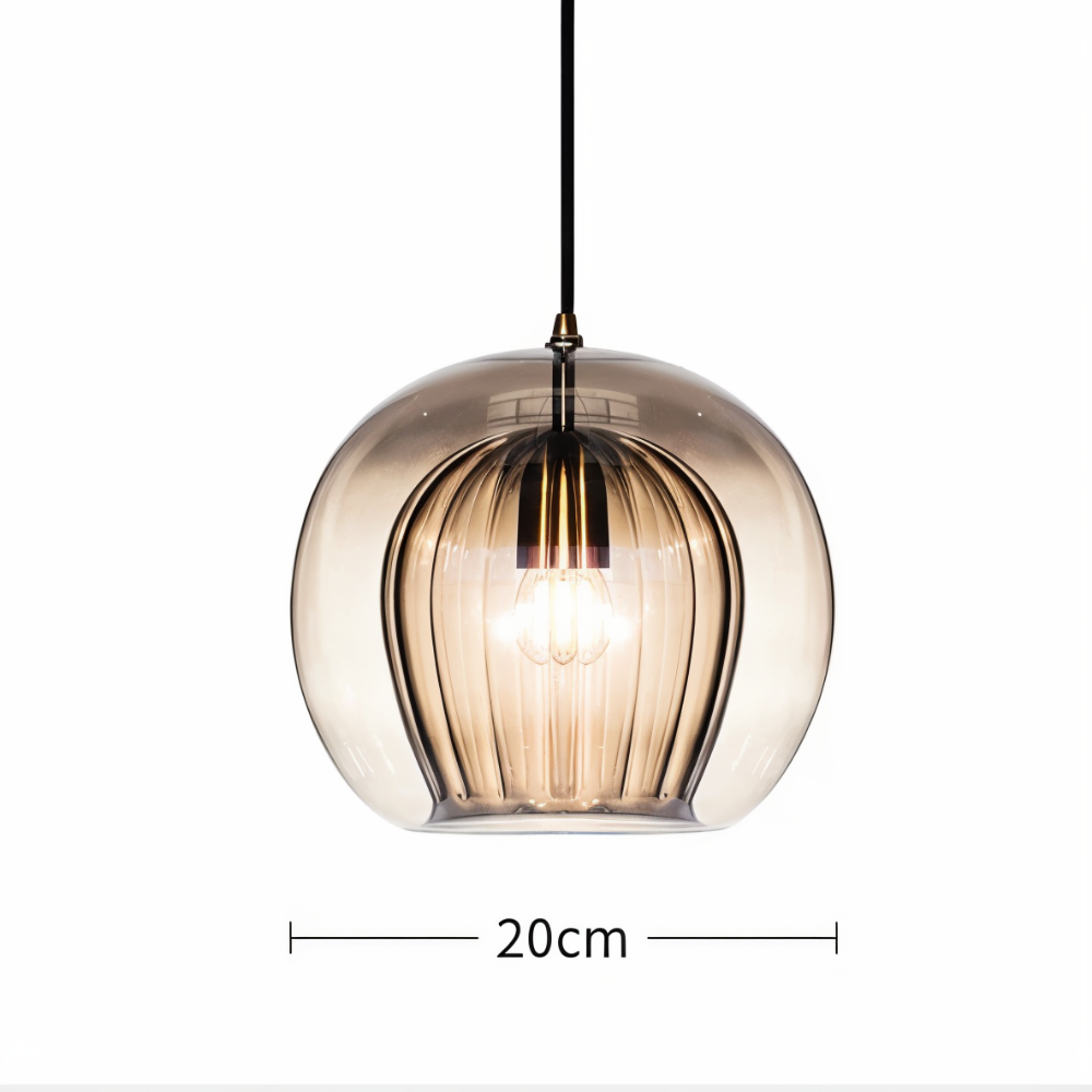 ClearLuxe Glas Pendellampa - Vintage Hänglampor Vardagsrum - Klotformad Lampa