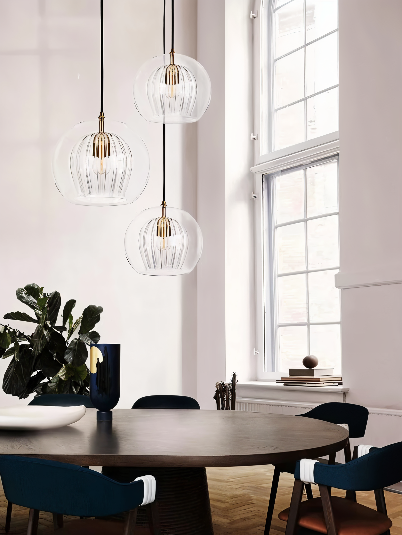 ClearLuxe Glas Pendellampa - Vintage Hänglampor Vardagsrum - Klotformad Lampa