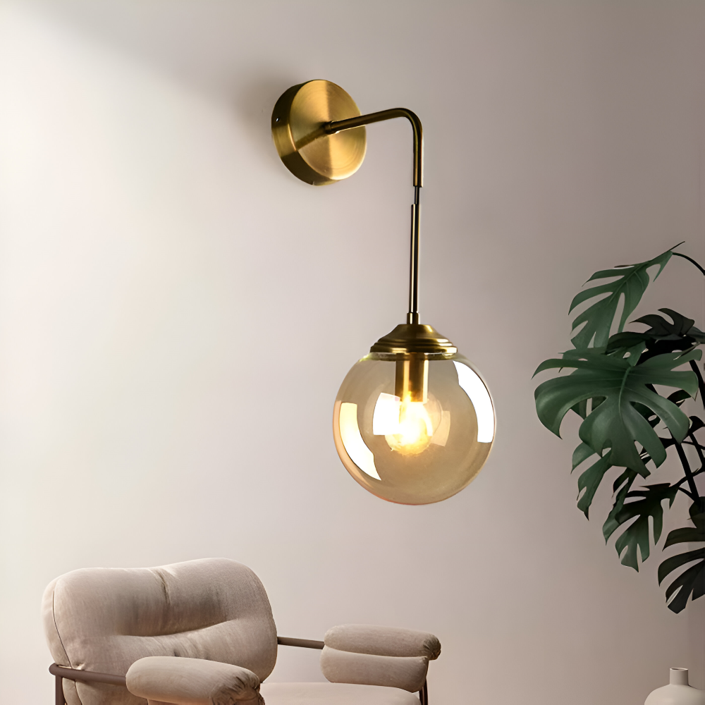 ClearOrb Vägglampa - Glas Vägglampa - Metall Vägglampa Design - Retro Industri Vägglampor LED