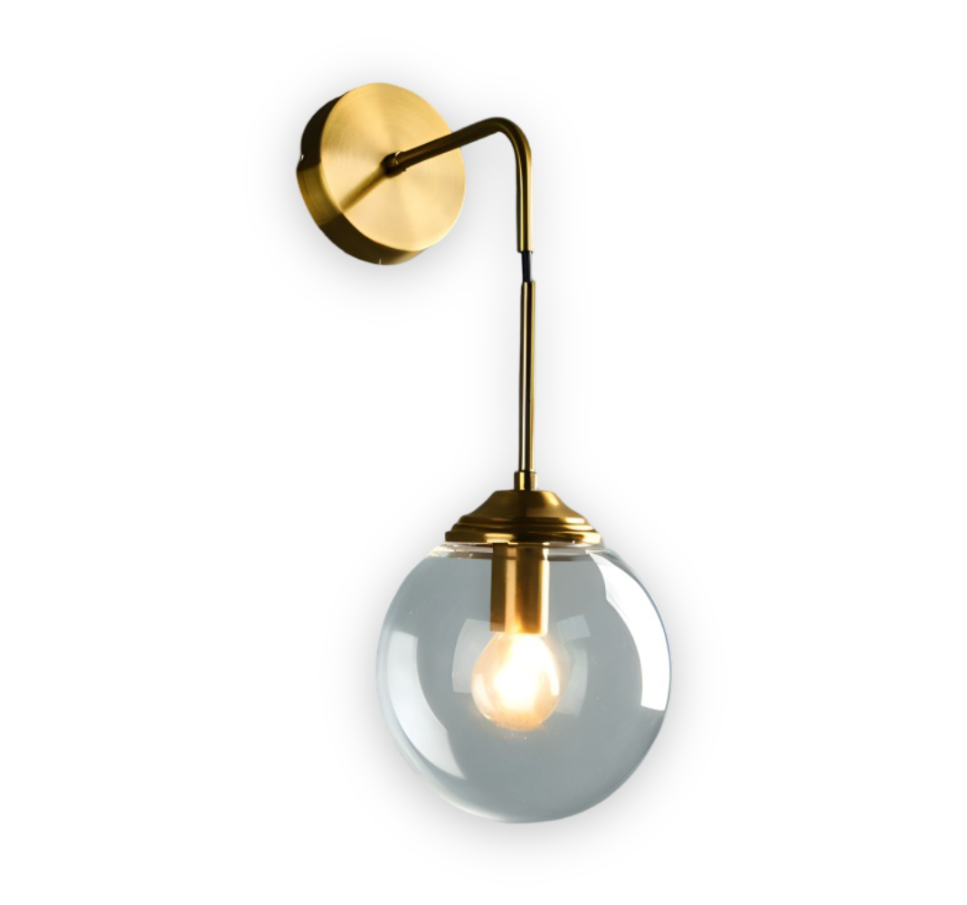 ClearOrb Vägglampa - Glas Vägglampa - Metall Vägglampa Design - Retro Industri Vägglampor LED