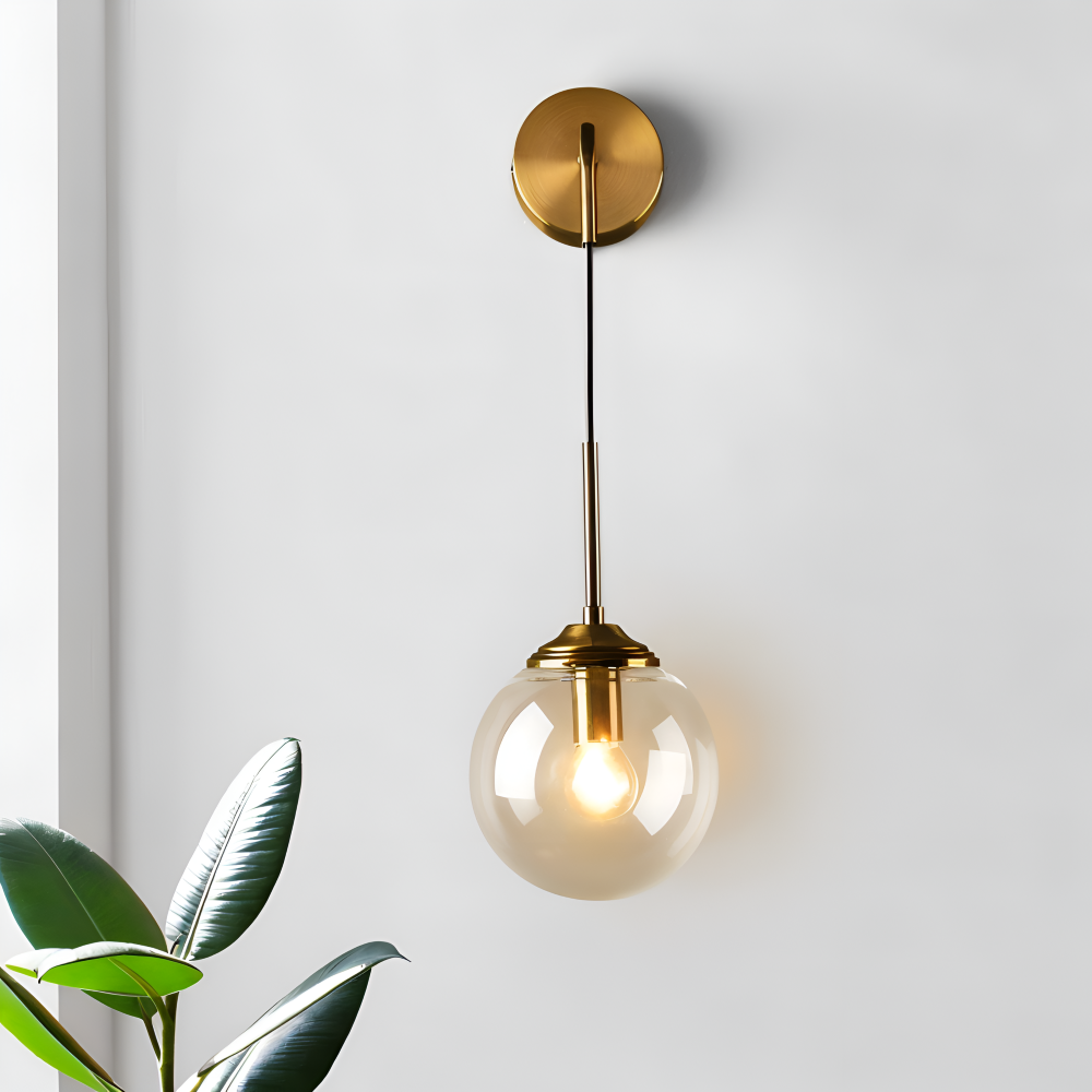 ClearOrb Vägglampa - Glas Vägglampa - Metall Vägglampa Design - Retro Industri Vägglampor LED