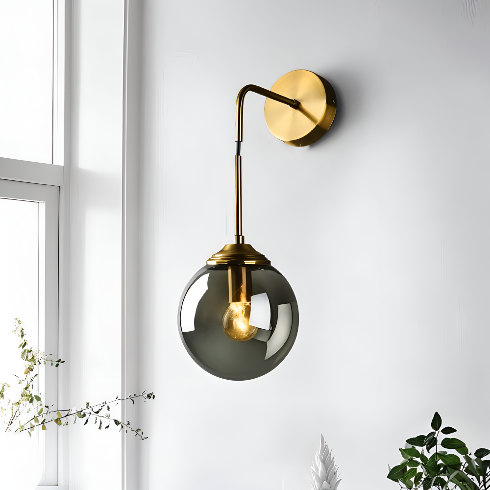 ClearOrb Vägglampa - Glas Vägglampa - Metall Vägglampa Design - Retro Industri Vägglampor LED