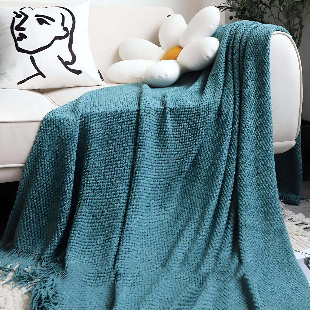 CoarseKnit Plaid - Stilfull stickad filt - Fleecefilt för året runt komfort