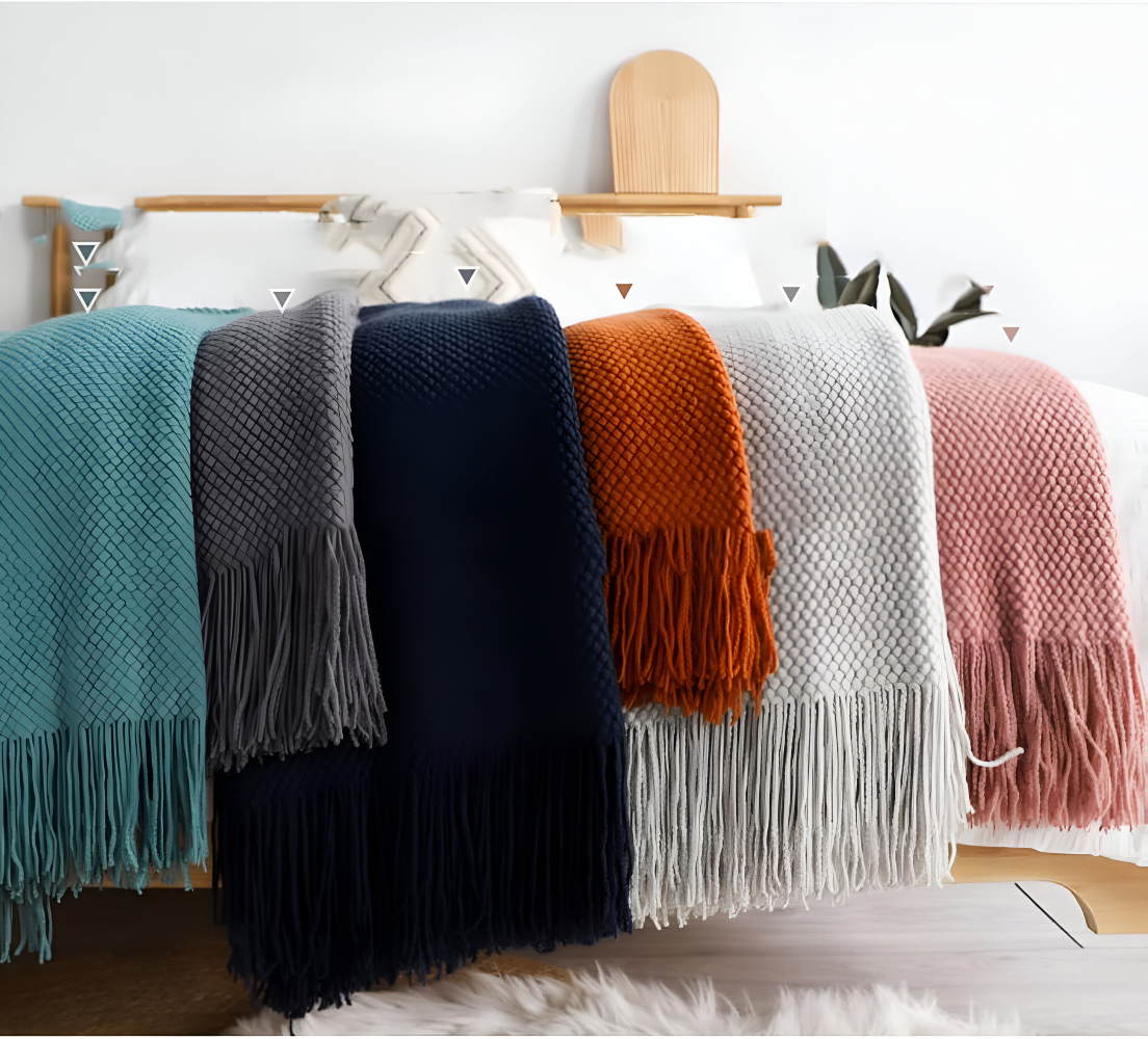 CoarseKnit Plaid - Stilfull stickad filt - Fleecefilt för året runt komfort