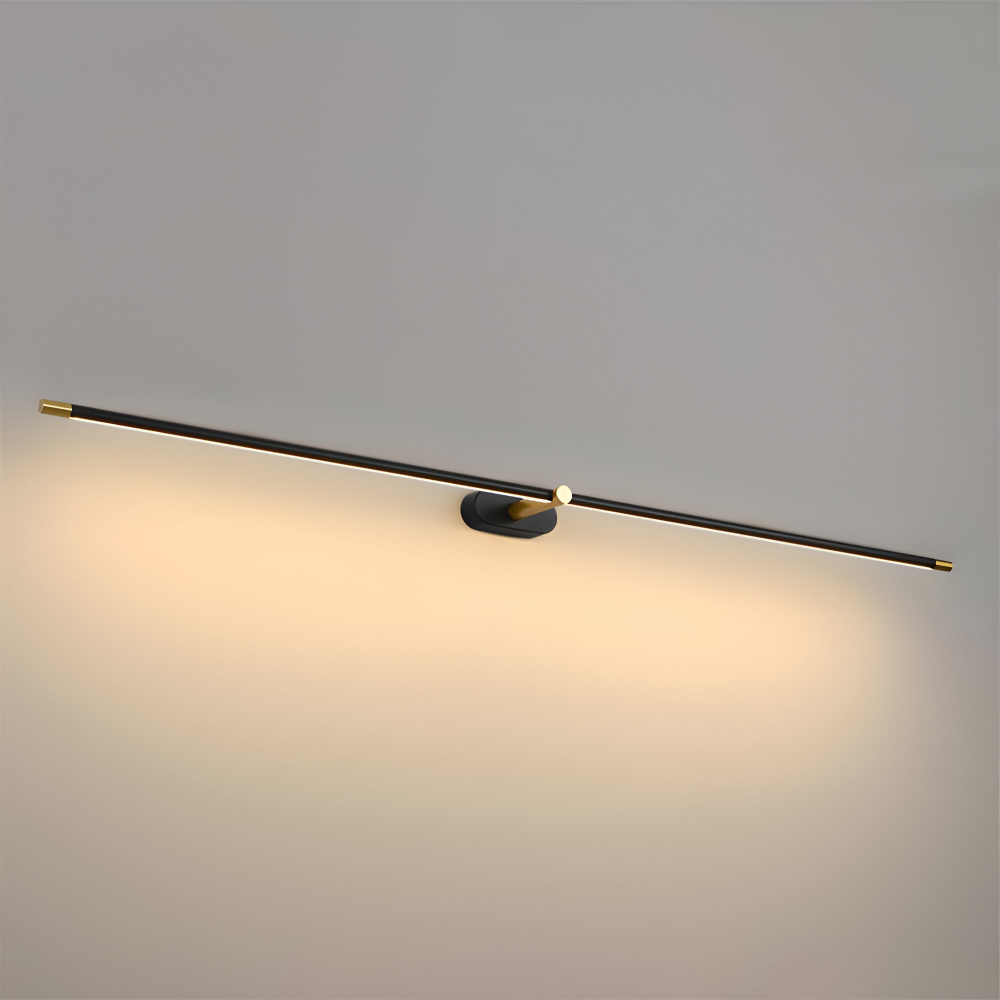 Trådlös uppladdningsbar LED-vägglampa – svart/guld – modern, smal design i tre längder