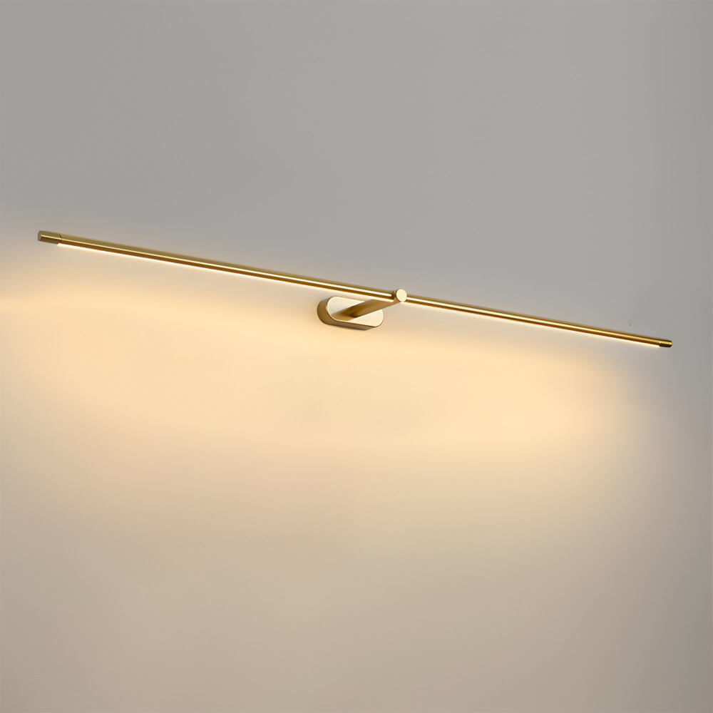 Trådlös uppladdningsbar LED-vägglampa – svart/guld – modern, smal design i tre längder
