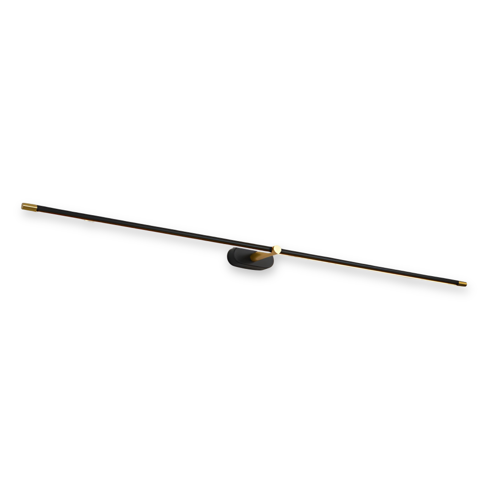 Trådlös uppladdningsbar LED-vägglampa – svart/guld – modern, smal design i tre längder