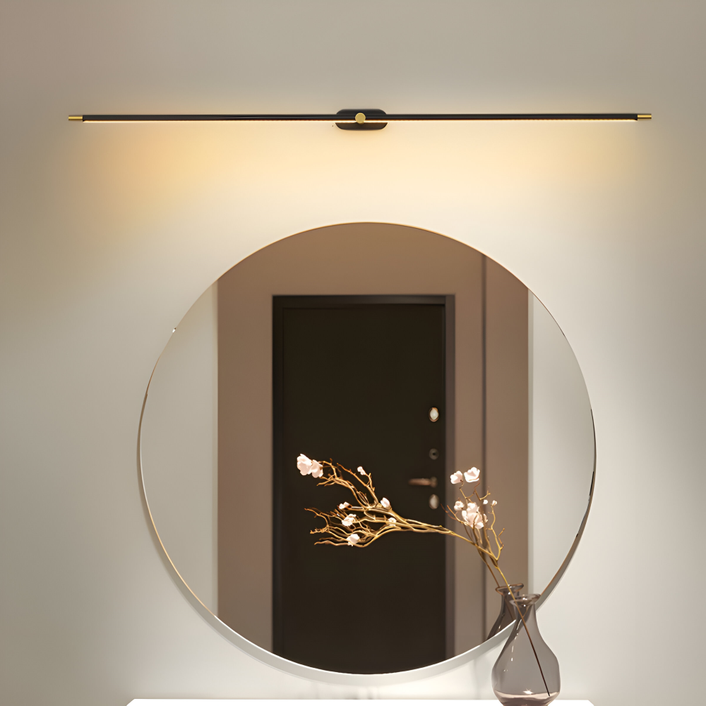 Trådlös uppladdningsbar LED-vägglampa – svart/guld – modern, smal design i tre längder
