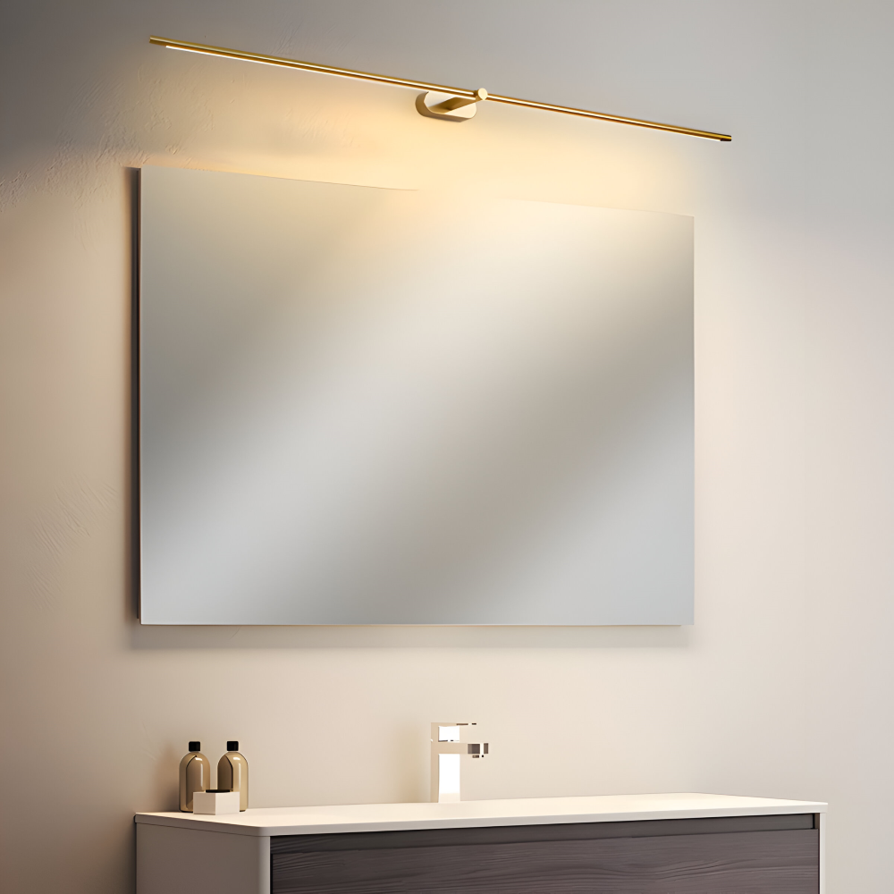 Trådlös uppladdningsbar LED-vägglampa – svart/guld – modern, smal design i tre längder