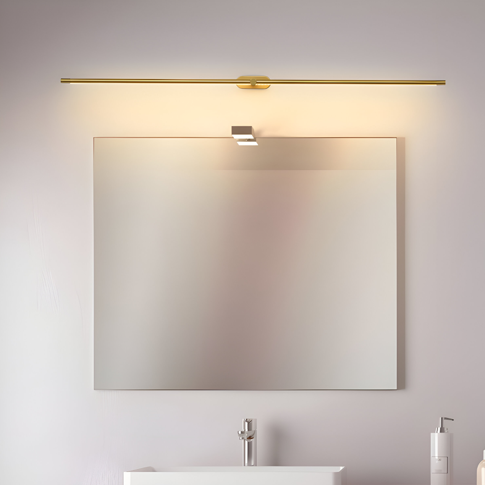 Trådlös uppladdningsbar LED-vägglampa – svart/guld – modern, smal design i tre längder
