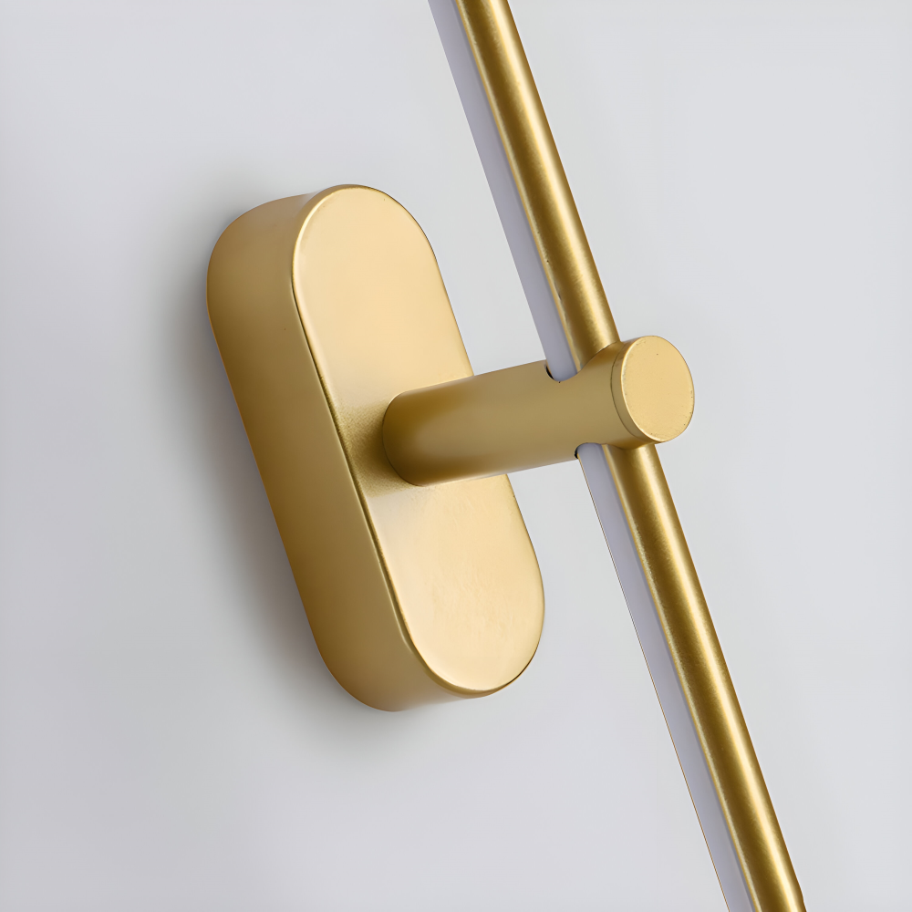 Trådlös uppladdningsbar LED-vägglampa – svart/guld – modern, smal design i tre längder