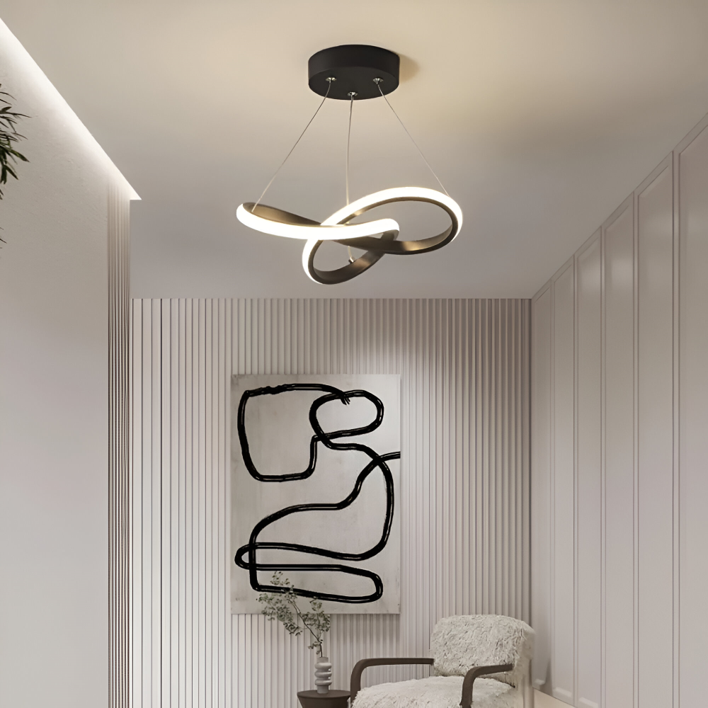 LED Taklampa – Spiral Design, Tricolor, Dimbar, Modern Stil, 30 cm, Guld/Vit