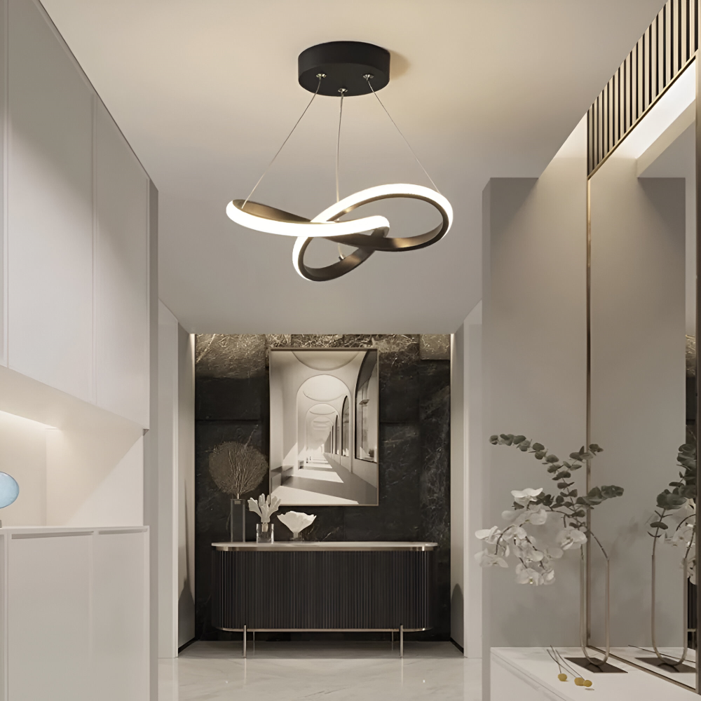 LED Taklampa – Spiral Design, Tricolor, Dimbar, Modern Stil, 30 cm, Guld/Vit