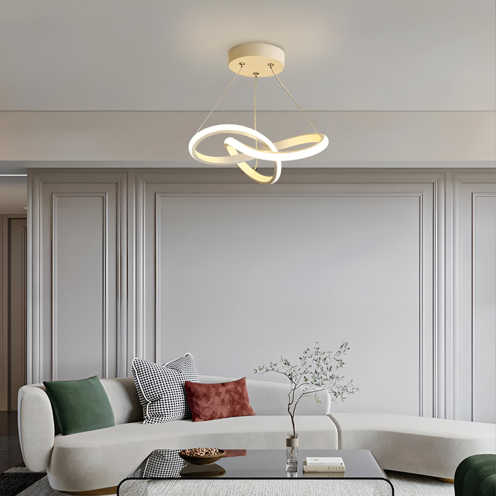 LED Taklampa – Spiral Design, Tricolor, Dimbar, Modern Stil, 30 cm, Guld/Vit
