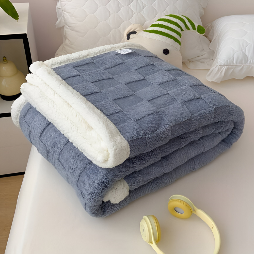 CozyCheck Pläd - Vändbar, Tjock Isolerad Fleecefilt för Vintern