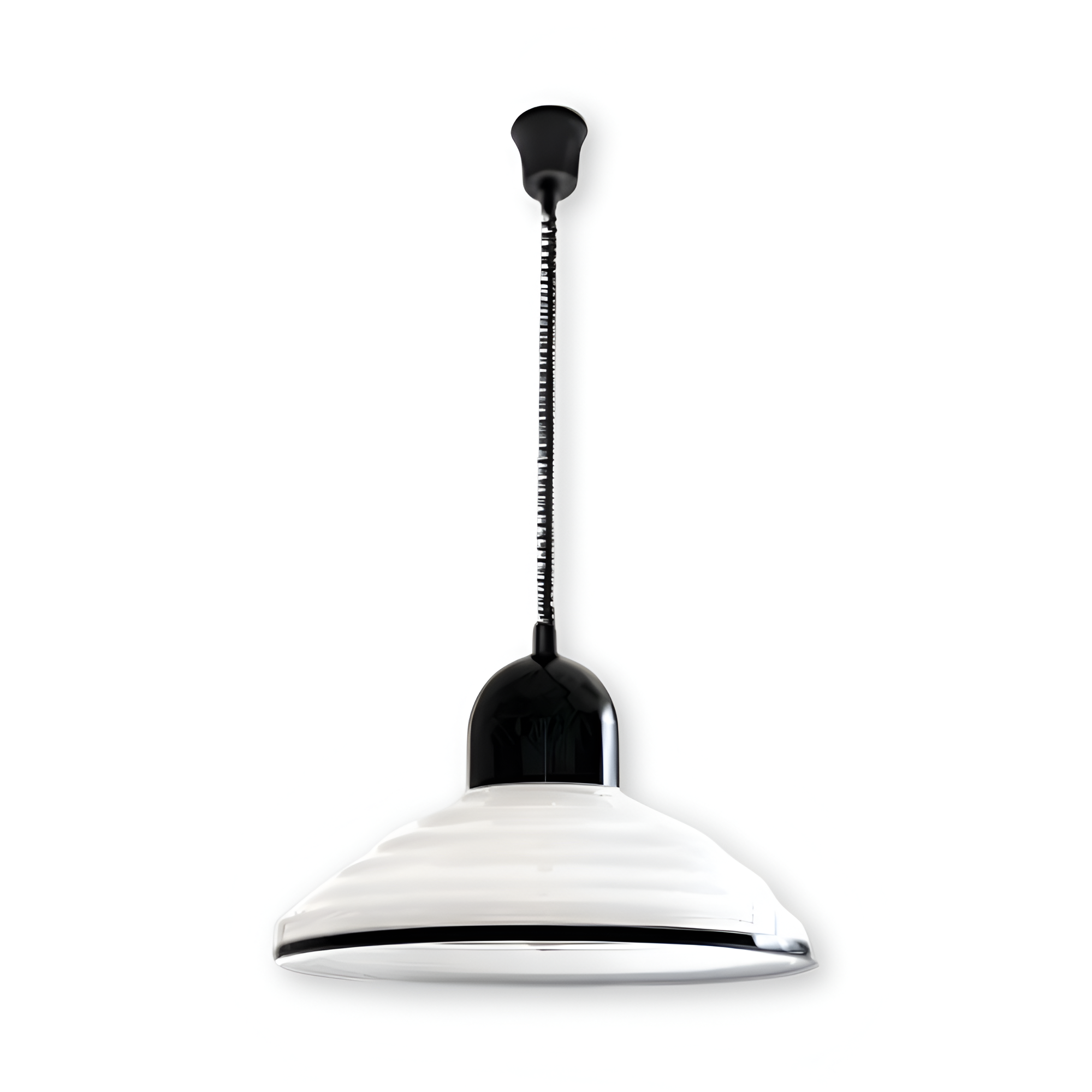 CremeHue Pendellampa - Modern Metallhänglampa med Svart Fjäderkabel