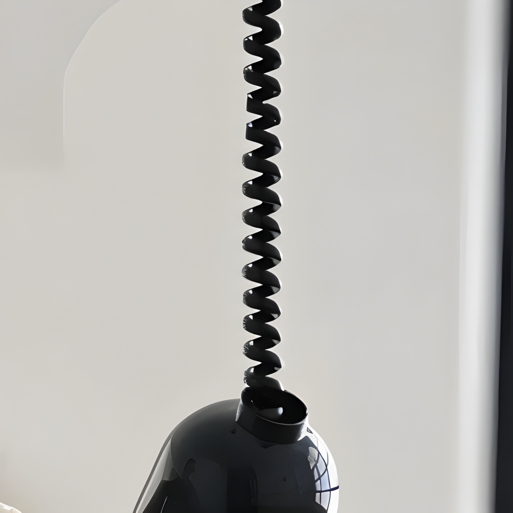 CremeHue Pendellampa - Modern Metallhänglampa med Svart Fjäderkabel