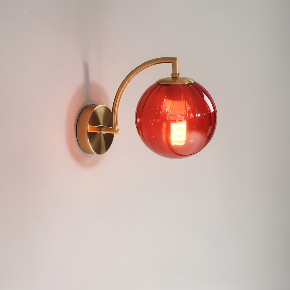 CrystalGlow Vägglampa - Globe Lampor Inomhus - Retro Glas LED Sovrum Vägglampa