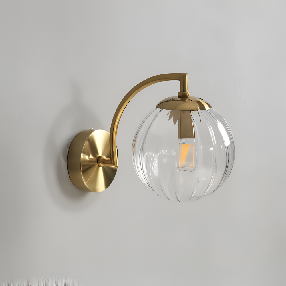 CrystalGlow Vägglampa - Globe Lampor Inomhus - Retro Glas LED Sovrum Vägglampa