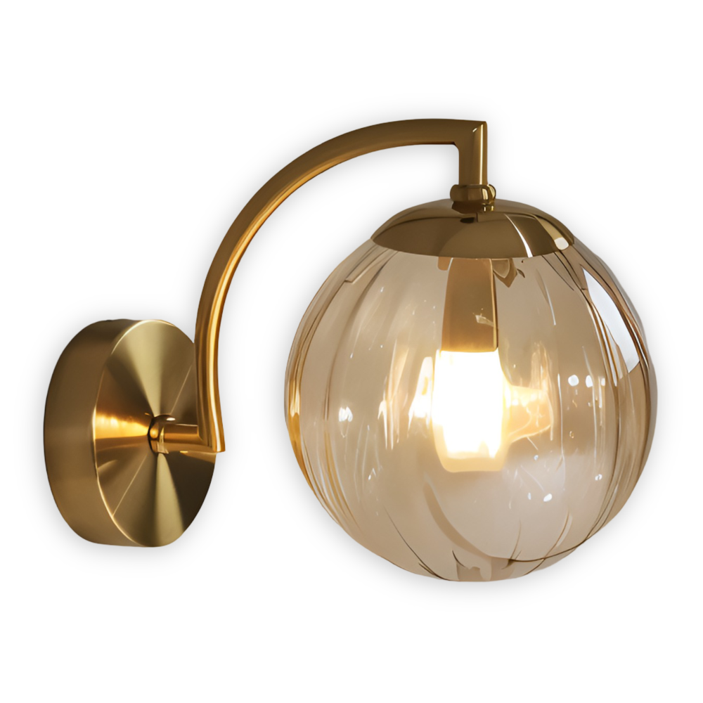 CrystalGlow Vägglampa - Globe Lampor Inomhus - Retro Glas LED Sovrum Vägglampa