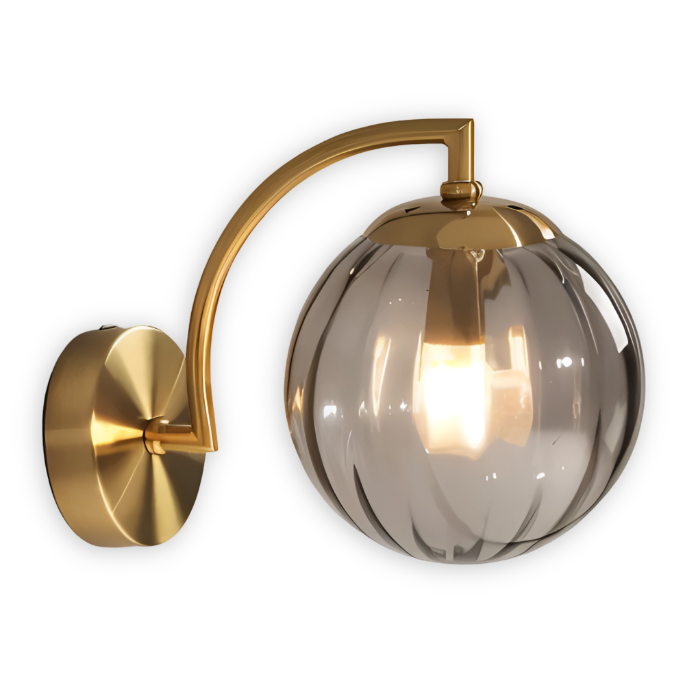 CrystalGlow Vägglampa - Globe Lampor Inomhus - Retro Glas LED Sovrum Vägglampa