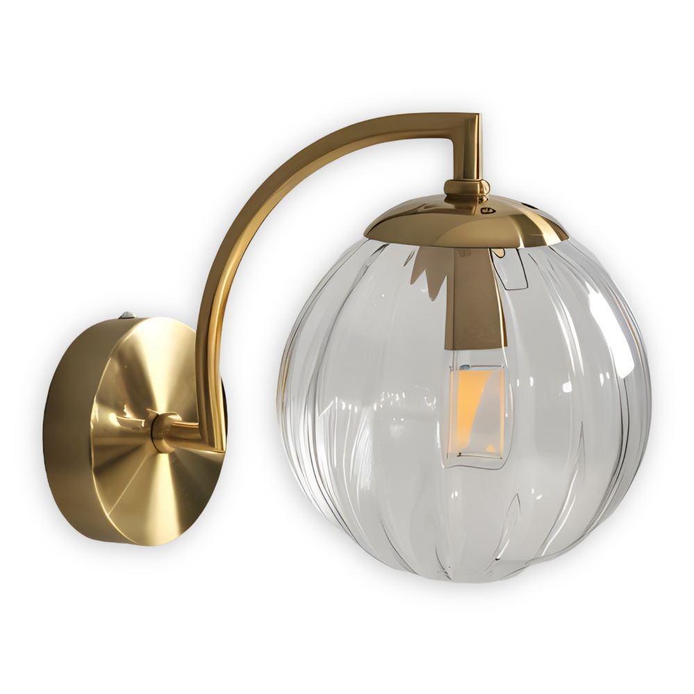 CrystalGlow Vägglampa - Globe Lampor Inomhus - Retro Glas LED Sovrum Vägglampa