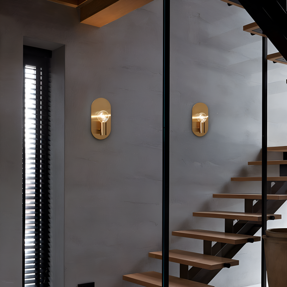 Cu Vägglampa - Polerad Guldplatta Vägglampa - Modern Vägglampa Design - Vägglampor LED Inomhus