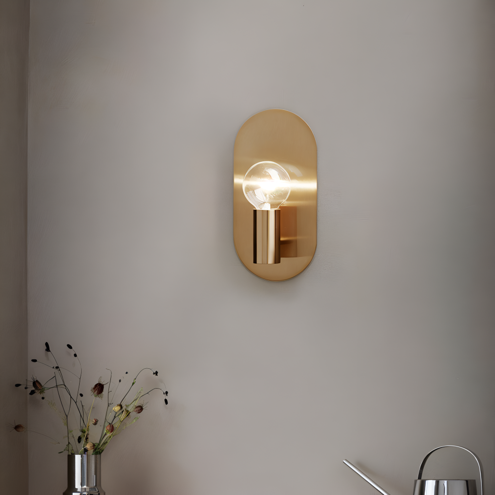 Cu Vägglampa - Polerad Guldplatta Vägglampa - Modern Vägglampa Design - Vägglampor LED Inomhus