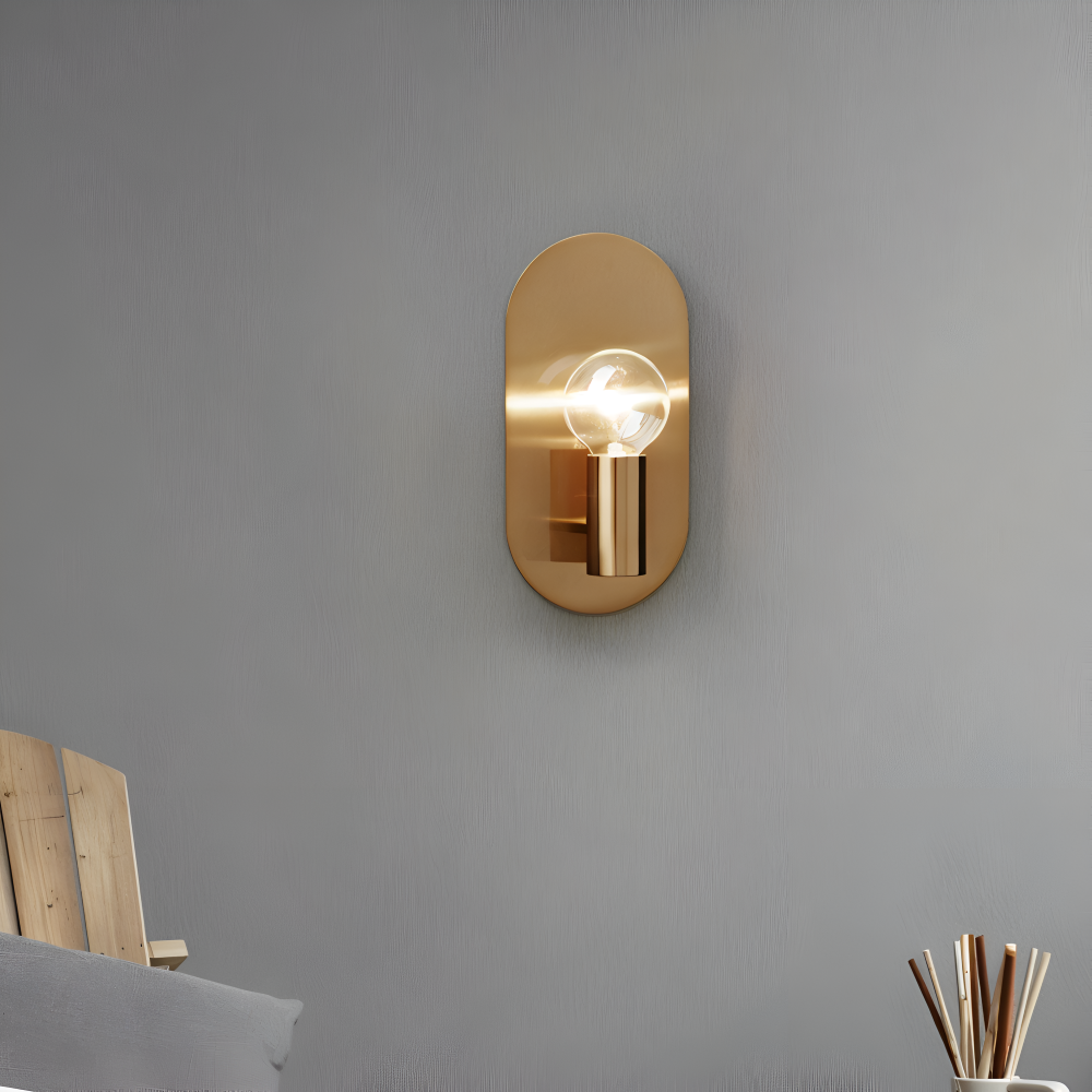 Cu Vägglampa - Polerad Guldplatta Vägglampa - Modern Vägglampa Design - Vägglampor LED Inomhus