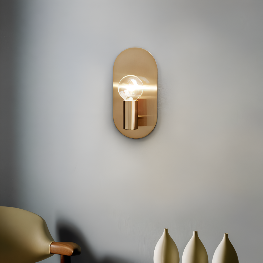 Cu Vägglampa - Polerad Guldplatta Vägglampa - Modern Vägglampa Design - Vägglampor LED Inomhus