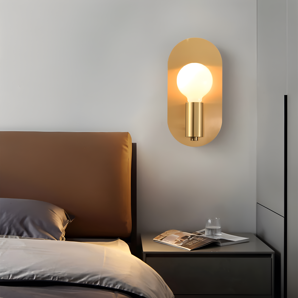 Cu Vägglampa - Polerad Guldplatta Vägglampa - Modern Vägglampa Design - Vägglampor LED Inomhus