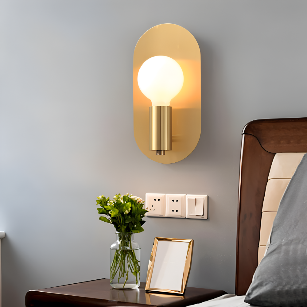 Cu Vägglampa - Polerad Guldplatta Vägglampa - Modern Vägglampa Design - Vägglampor LED Inomhus