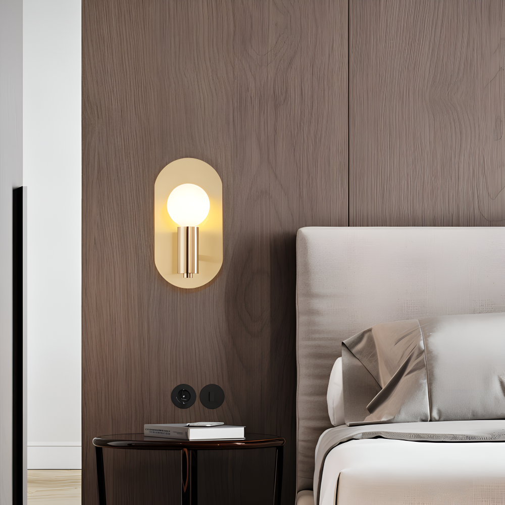 Cu Vägglampa - Polerad Guldplatta Vägglampa - Modern Vägglampa Design - Vägglampor LED Inomhus