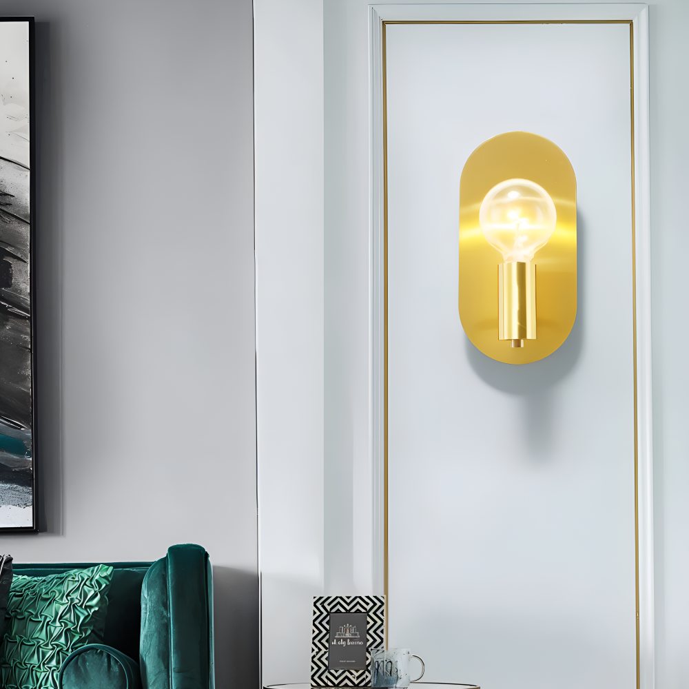 Cu Vägglampa - Polerad Guldplatta Vägglampa - Modern Vägglampa Design - Vägglampor LED Inomhus