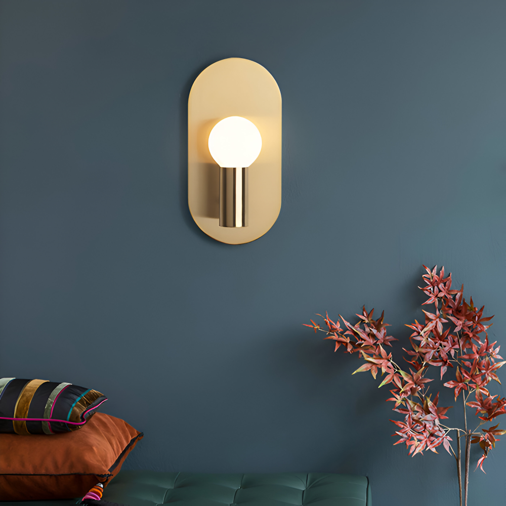 Cu Vägglampa - Polerad Guldplatta Vägglampa - Modern Vägglampa Design - Vägglampor LED Inomhus