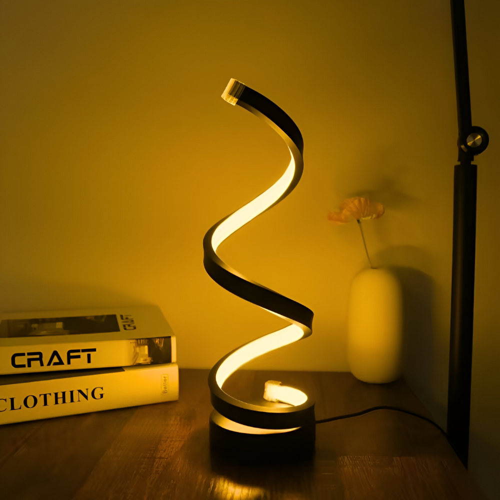 CurvaLume - Stilig Spiral Design Bordslampa - 3 Färger Justerbar Skrivbordslampa