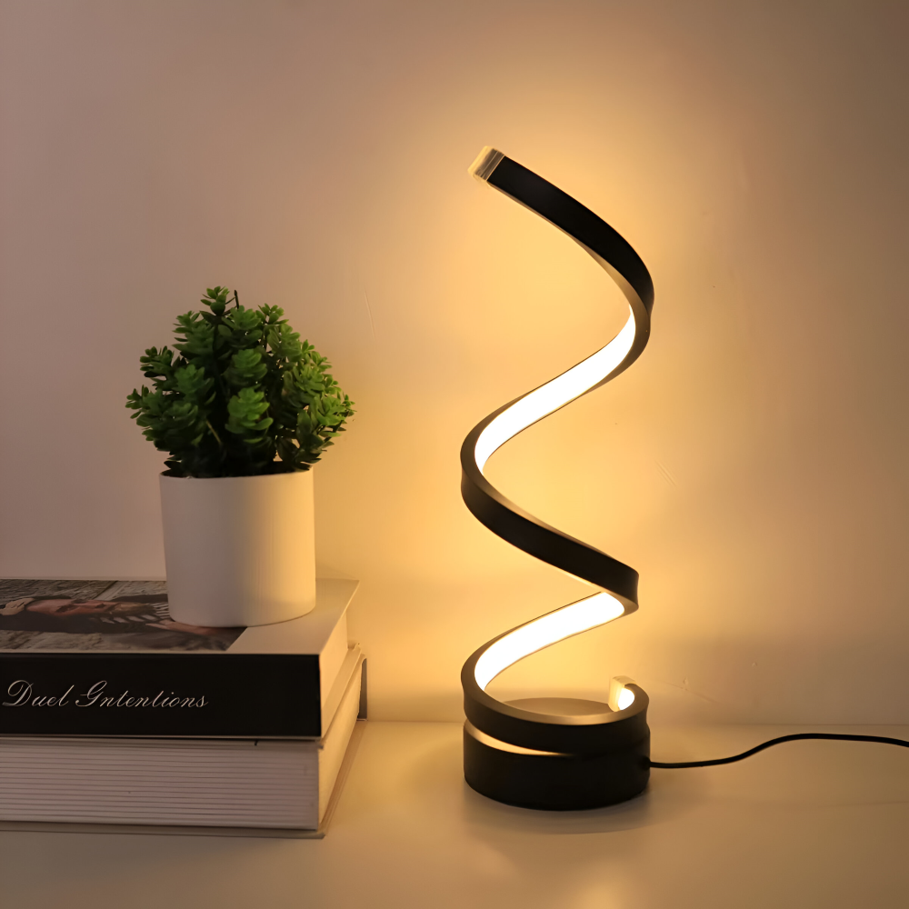 CurvaLume - Stilig Spiral Design Bordslampa - 3 Färger Justerbar Skrivbordslampa