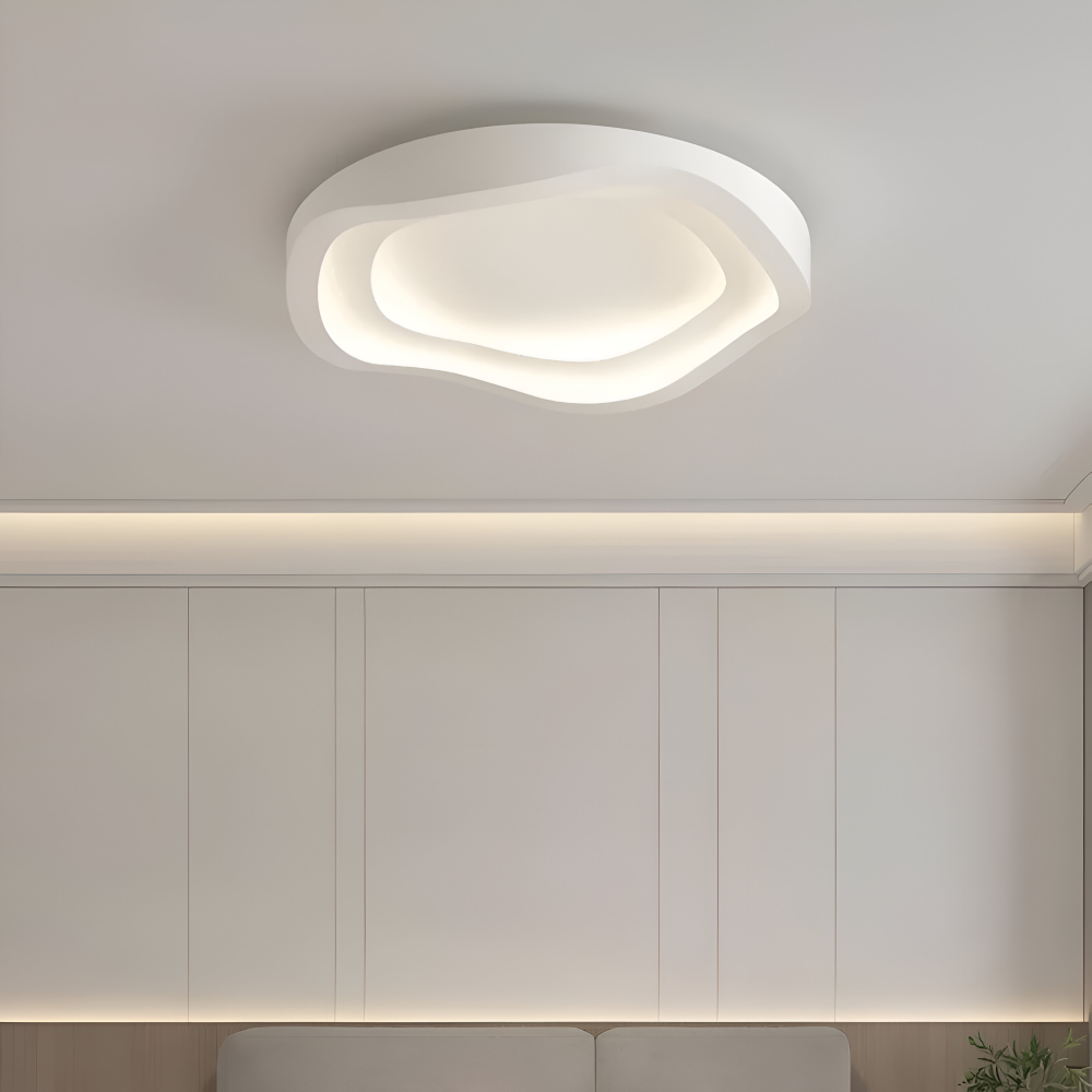 Kurvig Vit Taklampa - Minimalistisk, Dimbar, Infälld LED-lampa