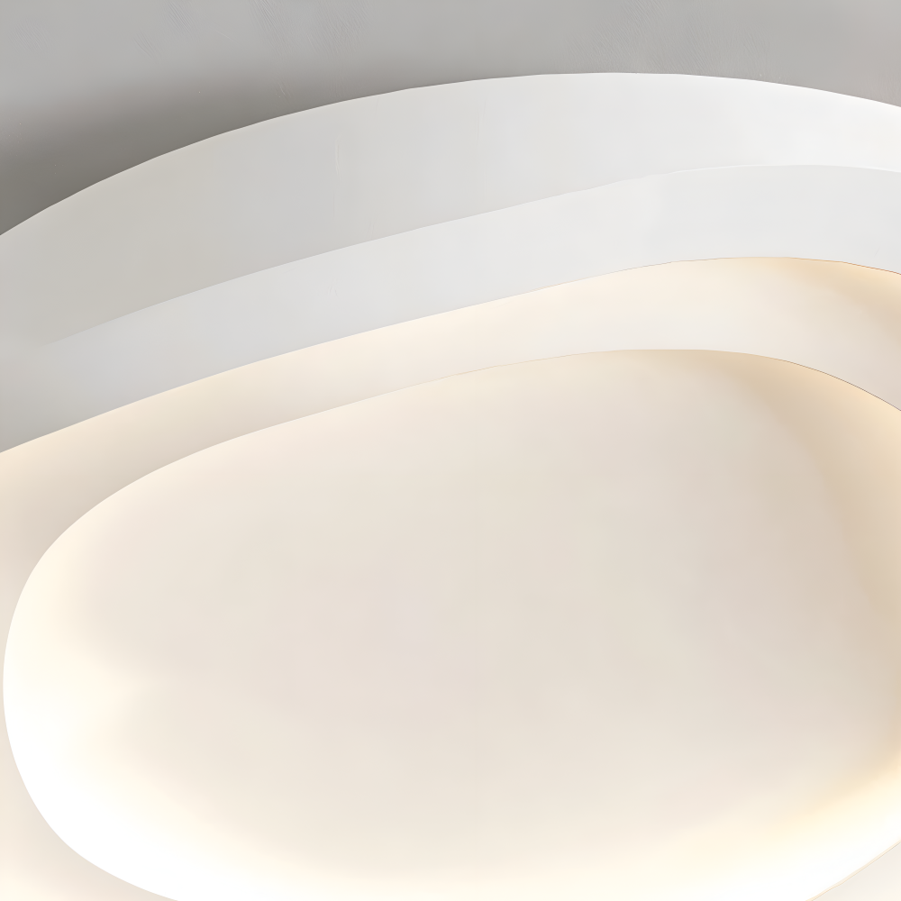 Kurvig Vit Taklampa - Minimalistisk, Dimbar, Infälld LED-lampa