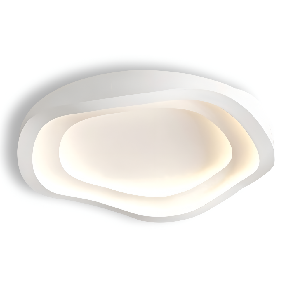 Kurvig Vit Taklampa - Minimalistisk, Dimbar, Infälld LED-lampa
