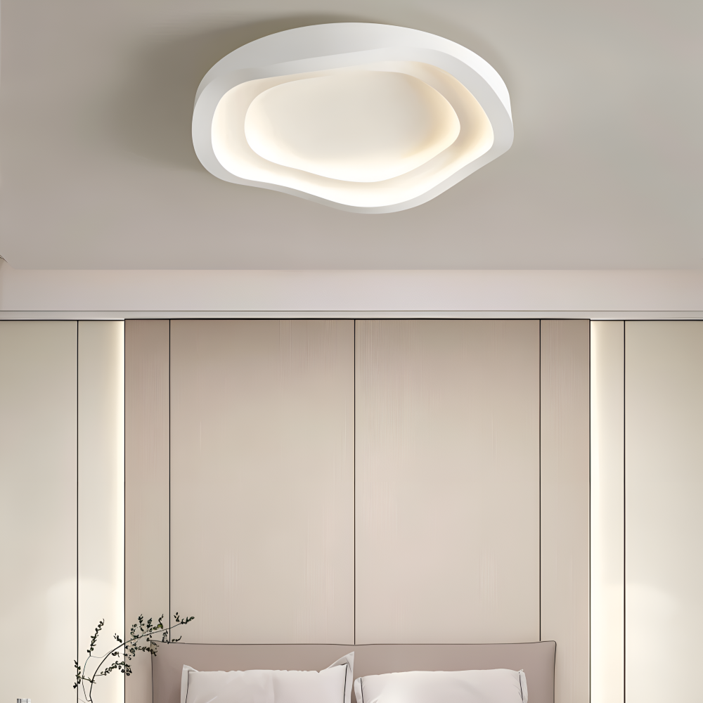 Kurvig Vit Taklampa - Minimalistisk, Dimbar, Infälld LED-lampa