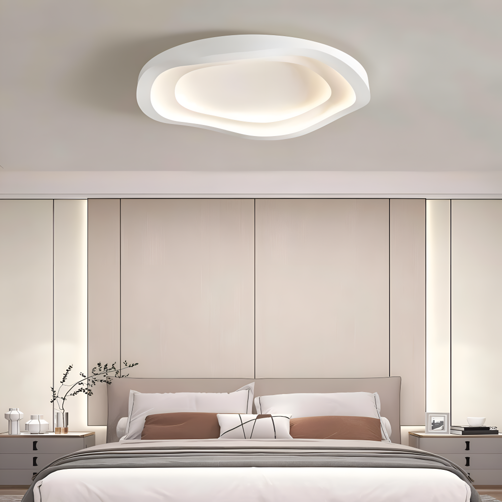 Kurvig Vit Taklampa - Minimalistisk, Dimbar, Infälld LED-lampa