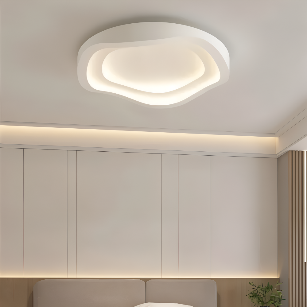 Kurvig Vit Taklampa - Minimalistisk, Dimbar, Infälld LED-lampa