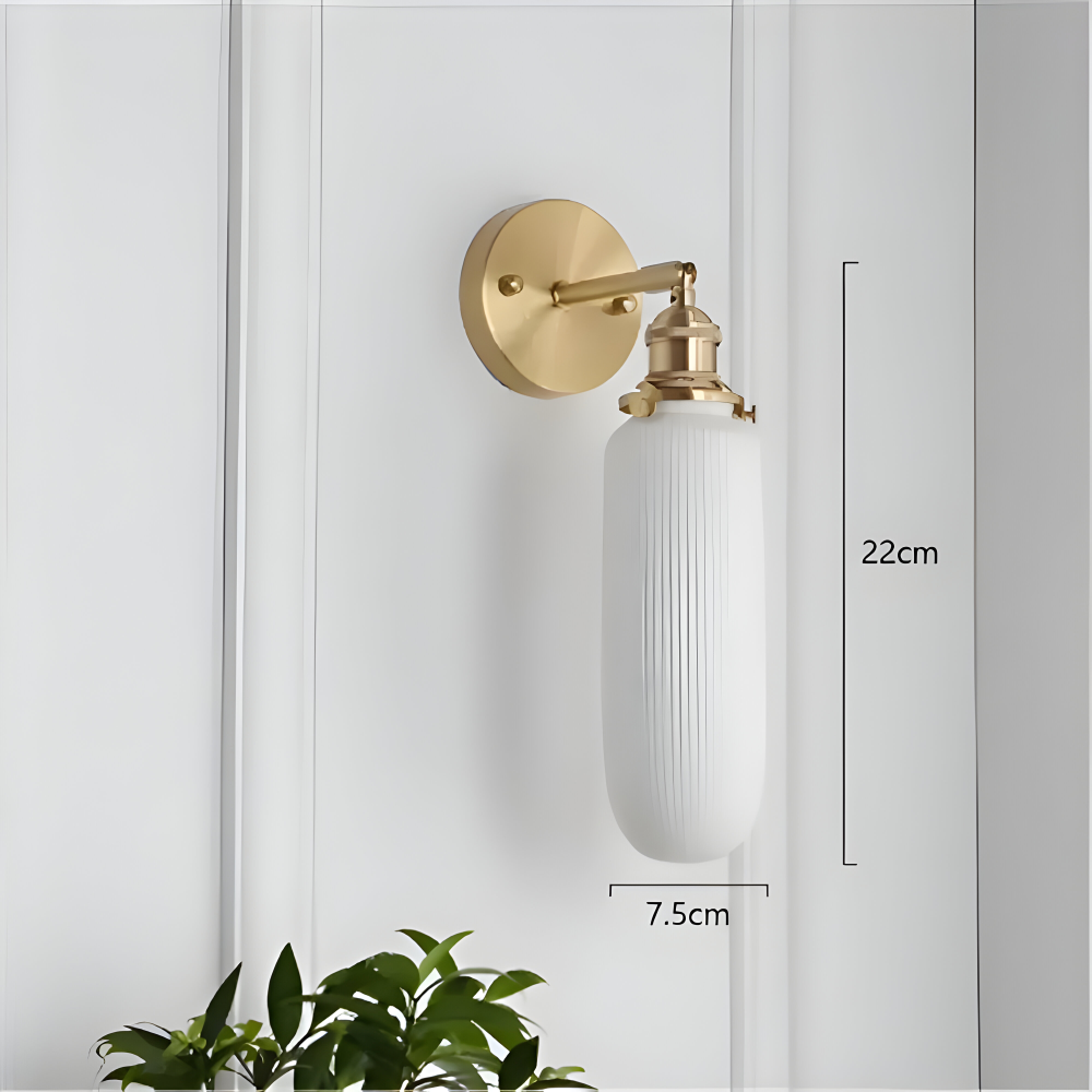 CyRibbed Vägglampa - Keramisk Vägglampa - Ribbade Vita Vägglampa Design - Vägglampor LED