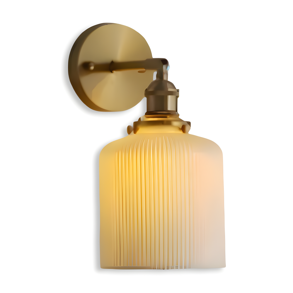 CyRibbed Vägglampa - Keramisk Vägglampa - Ribbade Vita Vägglampa Design - Vägglampor LED