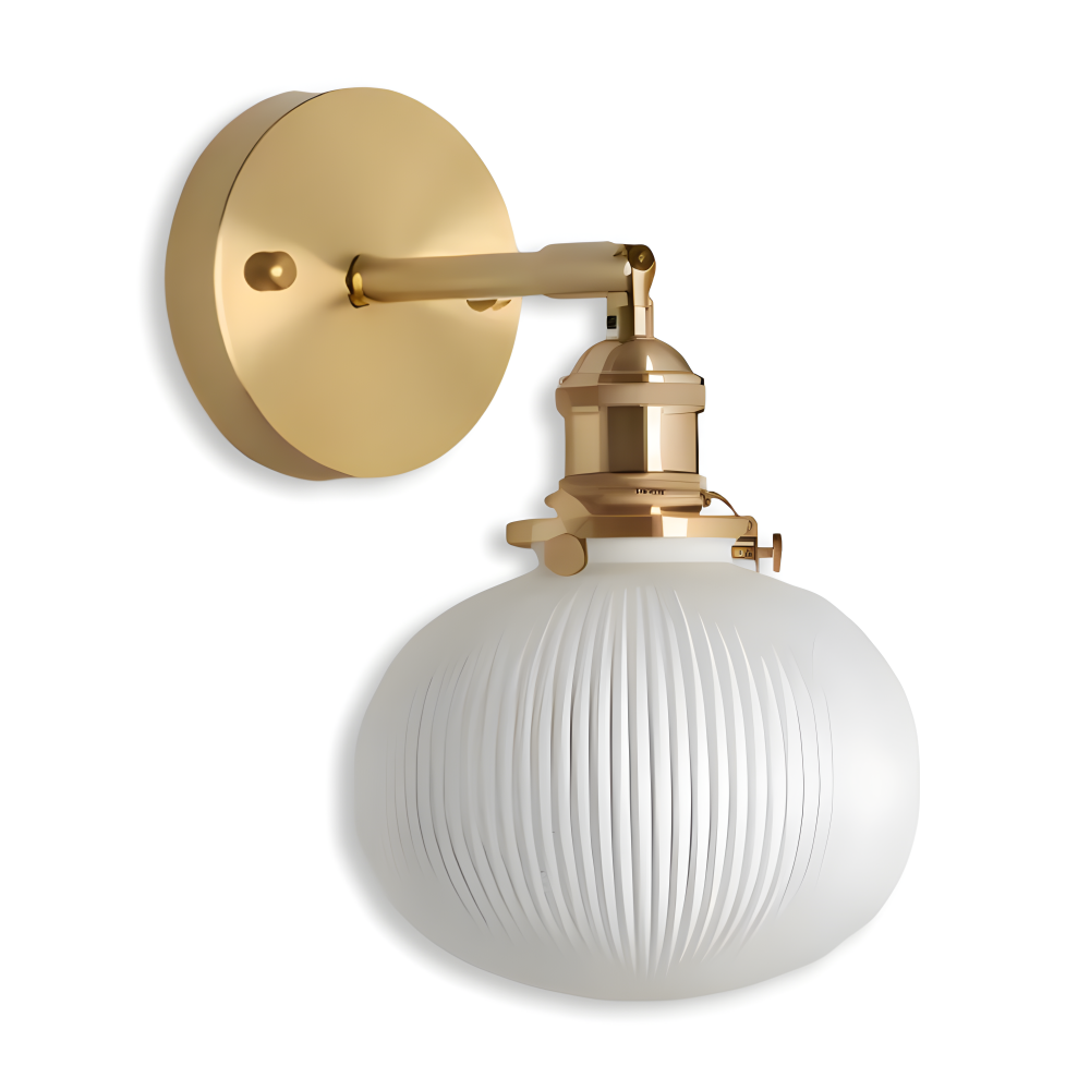 CyRibbed Vägglampa - Keramisk Vägglampa - Ribbade Vita Vägglampa Design - Vägglampor LED