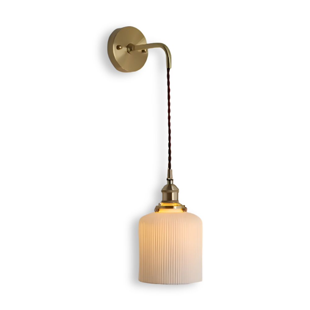 CyRibbed Vägglampa - Keramisk Vägglampa - Ribbade Vita Vägglampa Design - Vägglampor LED