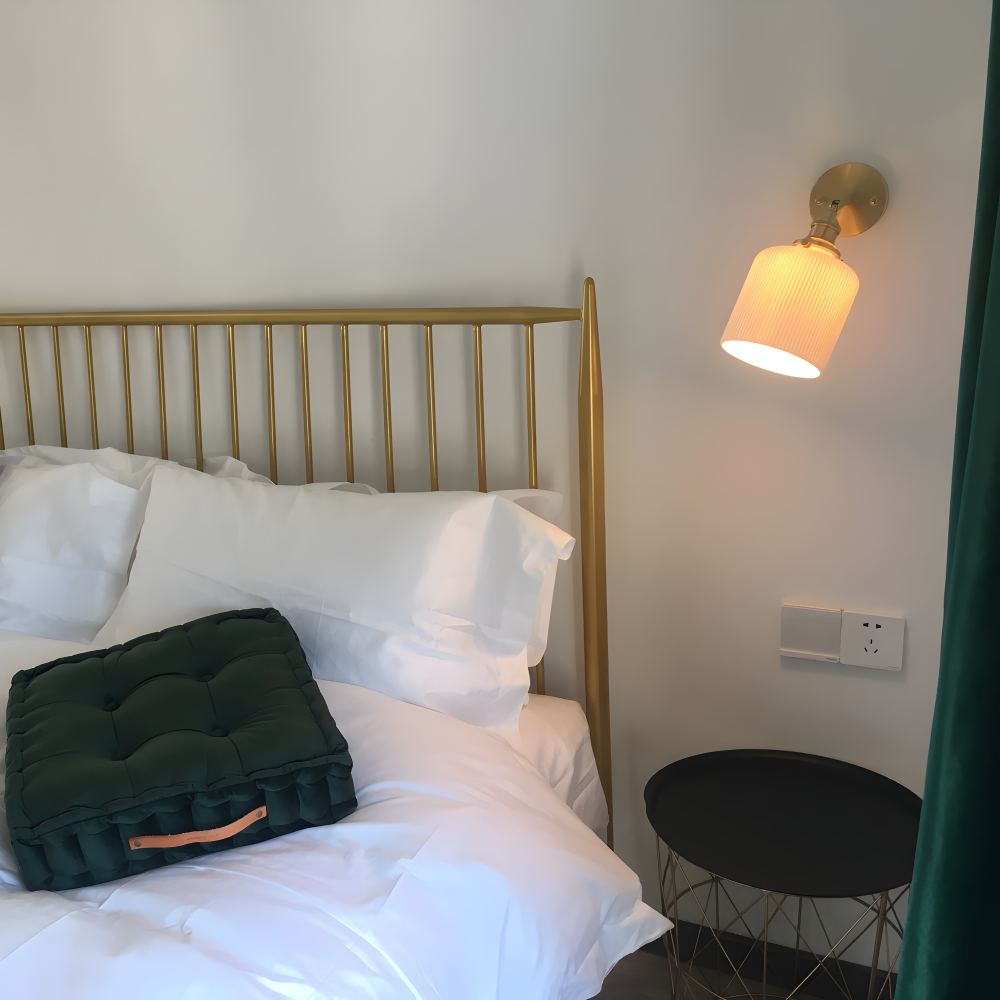 CyRibbed Vägglampa - Keramisk Vägglampa - Ribbade Vita Vägglampa Design - Vägglampor LED