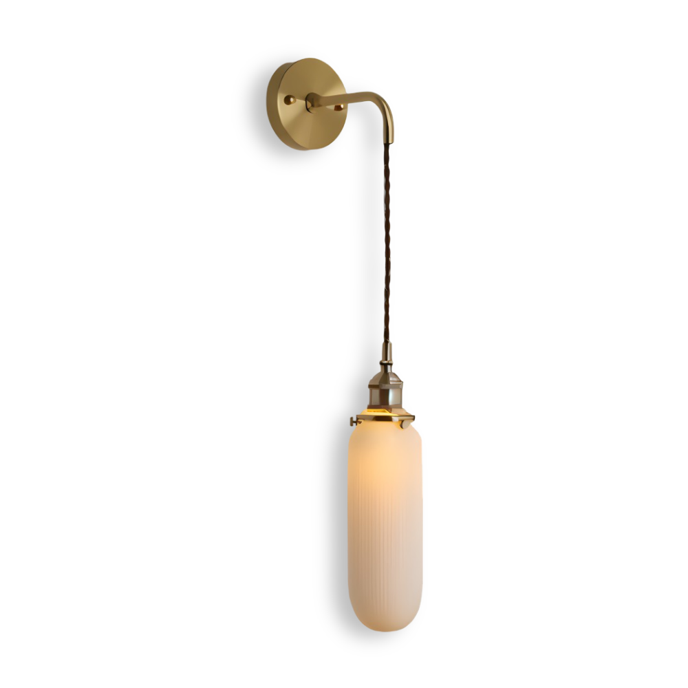 CyRibbed Vägglampa - Keramisk Vägglampa - Ribbade Vita Vägglampa Design - Vägglampor LED