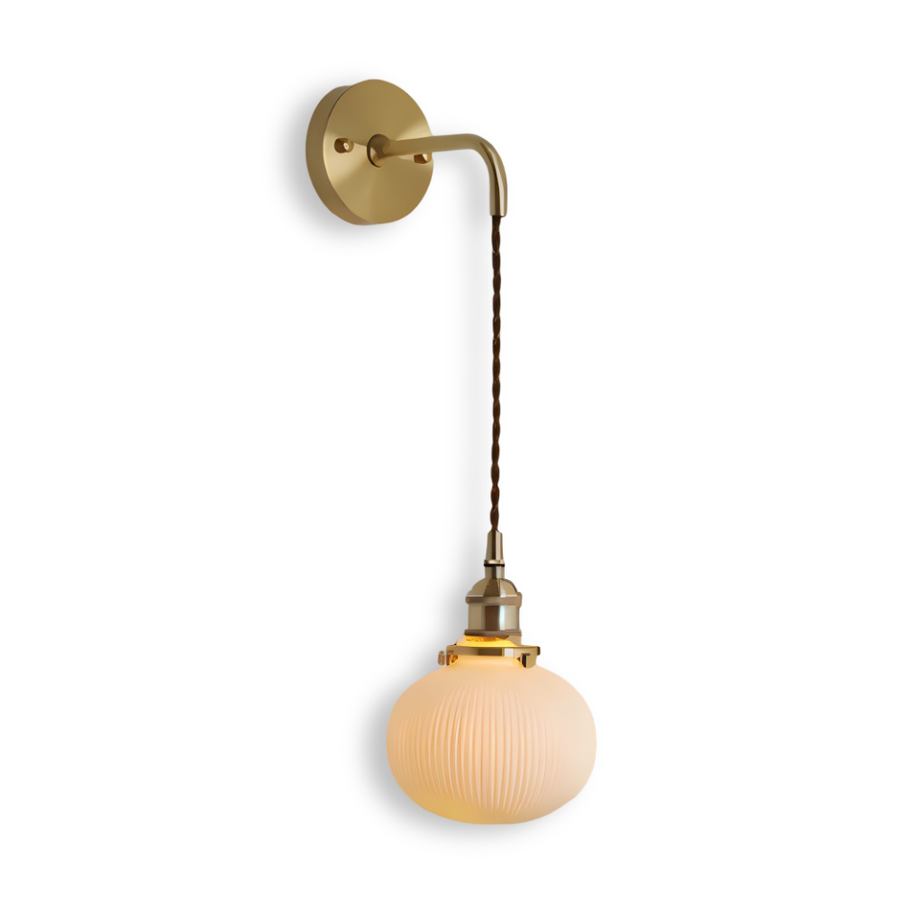 CyRibbed Vägglampa - Keramisk Vägglampa - Ribbade Vita Vägglampa Design - Vägglampor LED